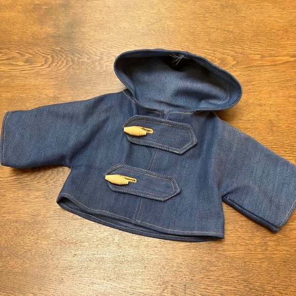 Hooded Blue jeans jacket for Cabbage Patch doll. - Picture 1 of 3